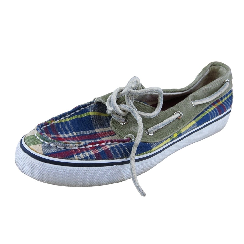SPERRY Top-Sider Size 7.5 Medium Boat Shoe Multicolor Fabric Lace Up‎ Women